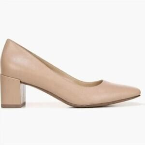 Naturalizer Karina Square Toe Block Heel Pumps Dressy Beige Size 10.5 Neutral